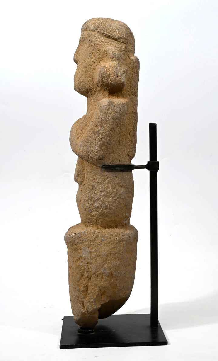 Pre Columbian Huastec Large Stone Figural Stele