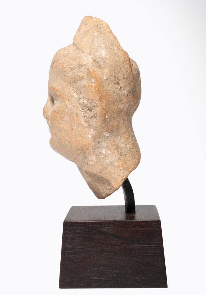 Greek Terracotta Tanagra Female Head