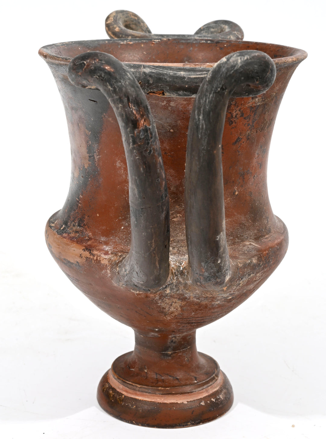 Greek Black Glaze High Handle Pottery Kantharos