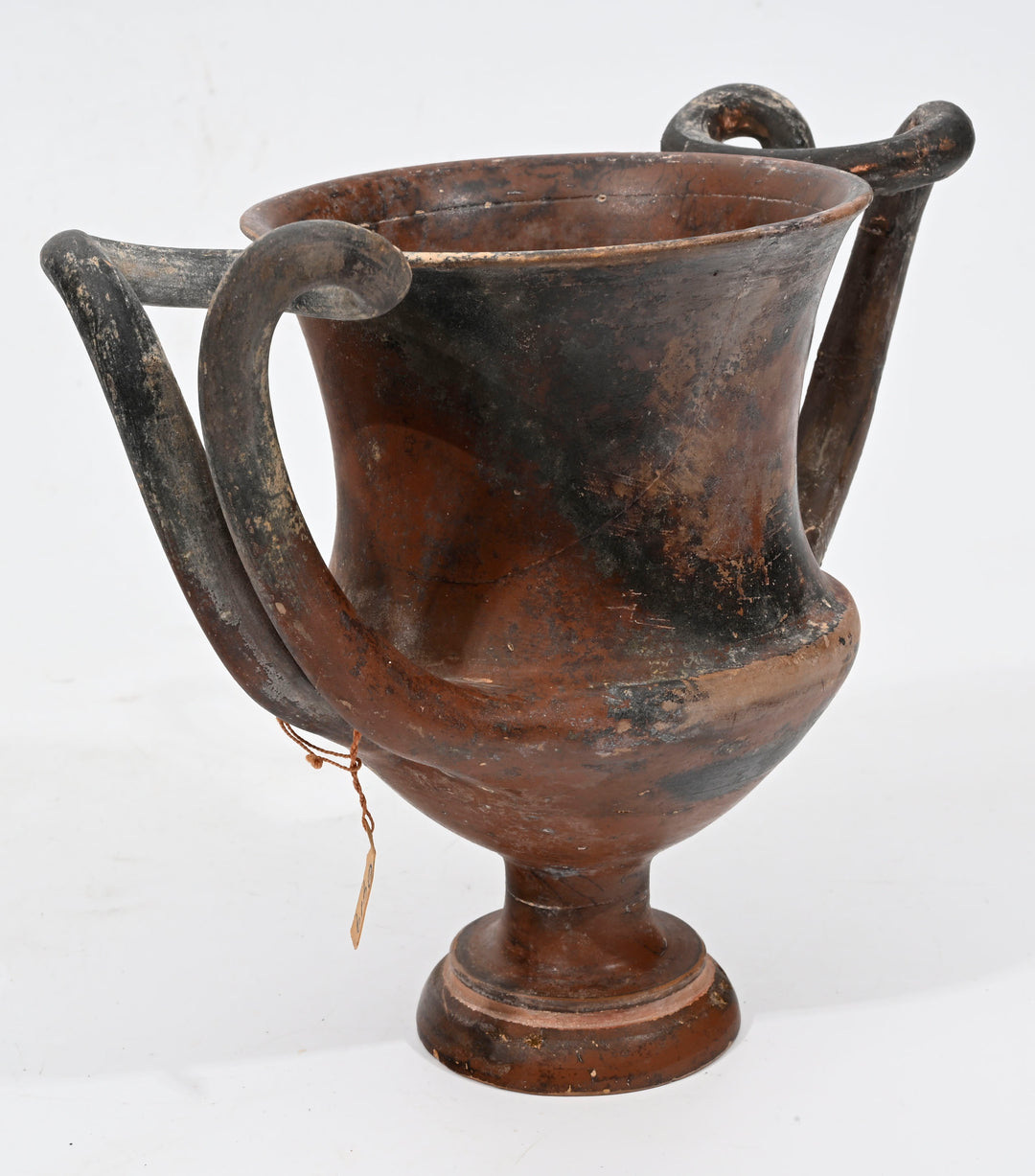 Greek Black Glaze High Handle Pottery Kantharos