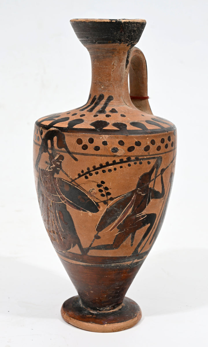 Attic Black Figure Lekythos with Athena in Combat