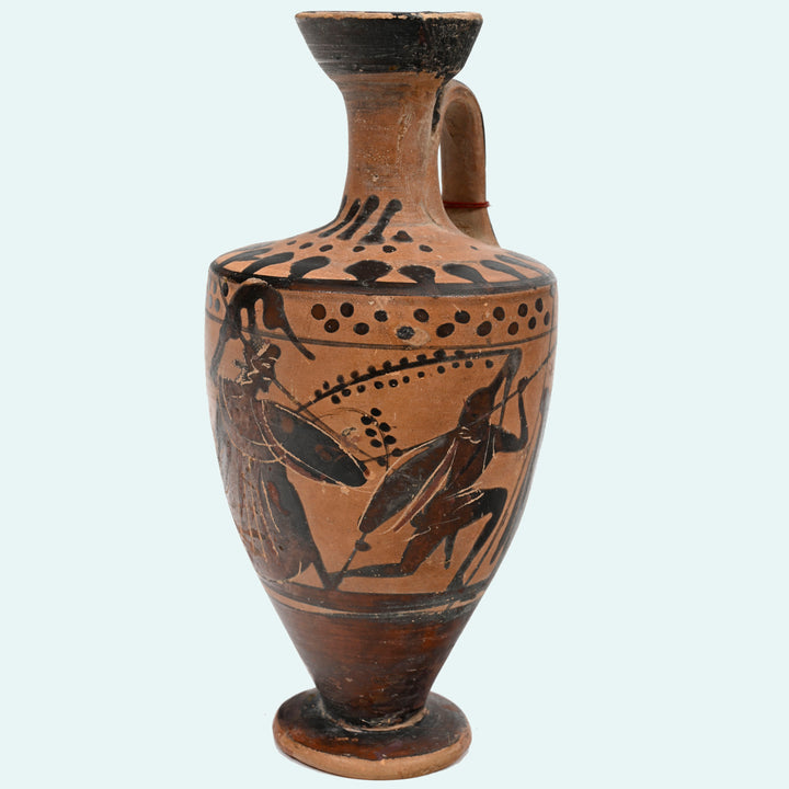Attic Black Figure Lekythos with Athena in Combat