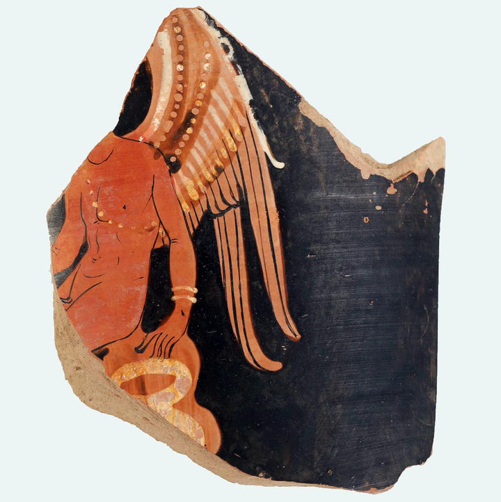 Apulian Red Figure Pottery Fragment of a Winged Eros or Nike
