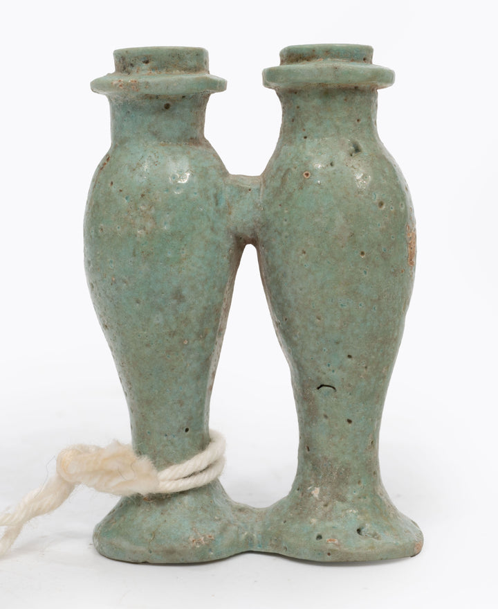 Egyptian Turquouse Faience Amuletic Double Kohl Container