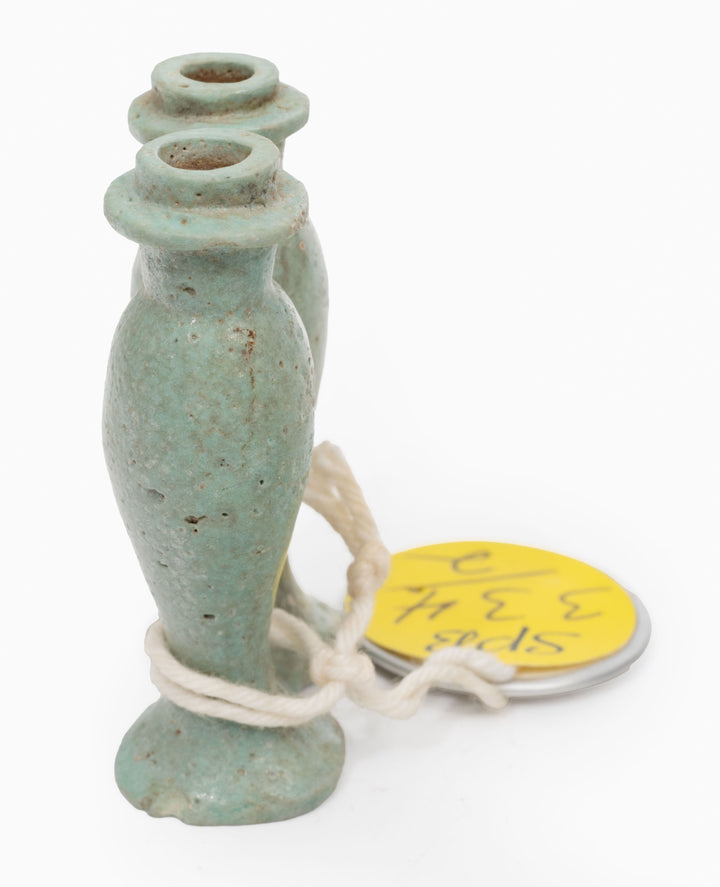 Egyptian Turquouse Faience Amuletic Double Kohl Container
