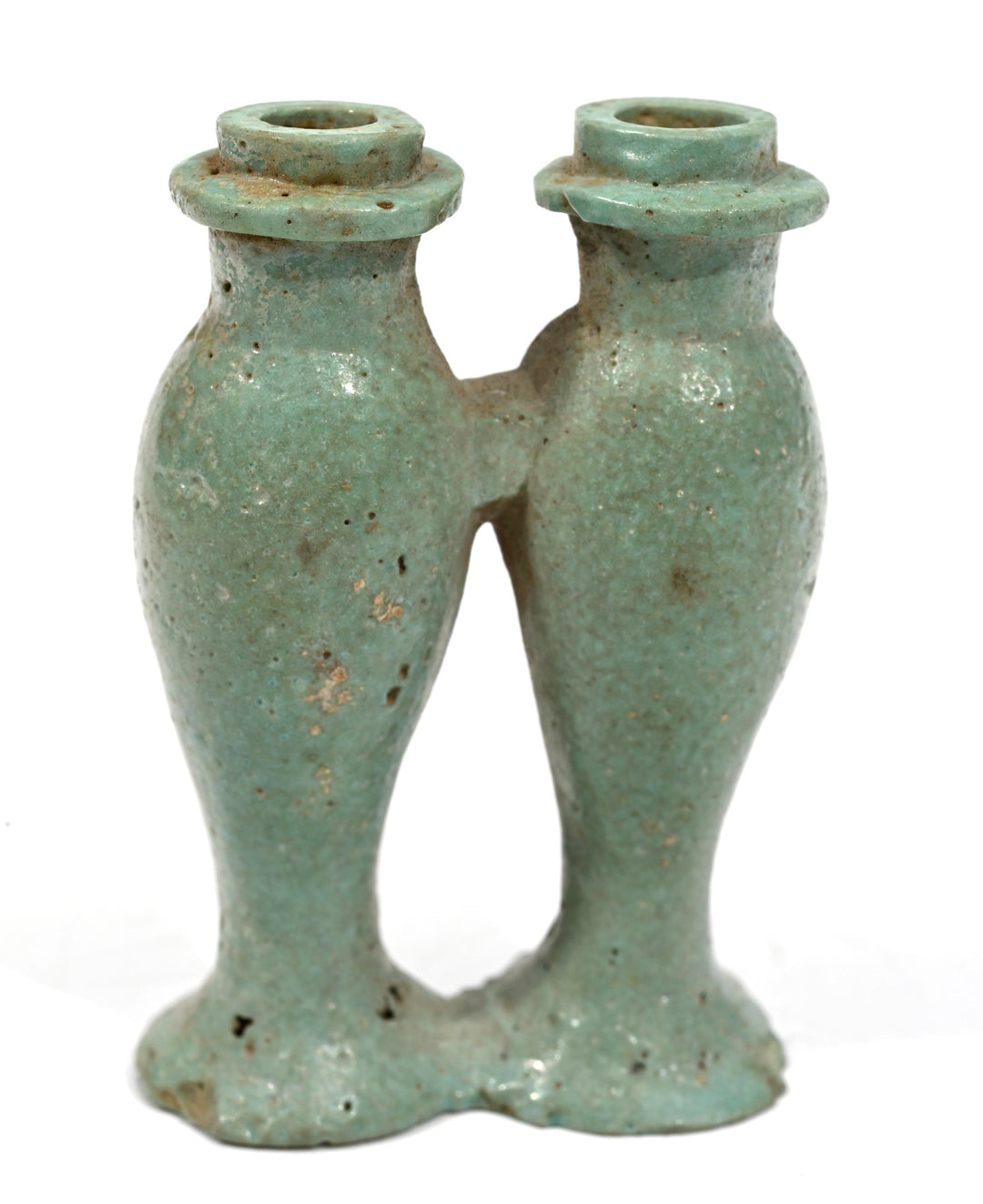 Egyptian Turquouse Faience Amuletic Double Kohl Container