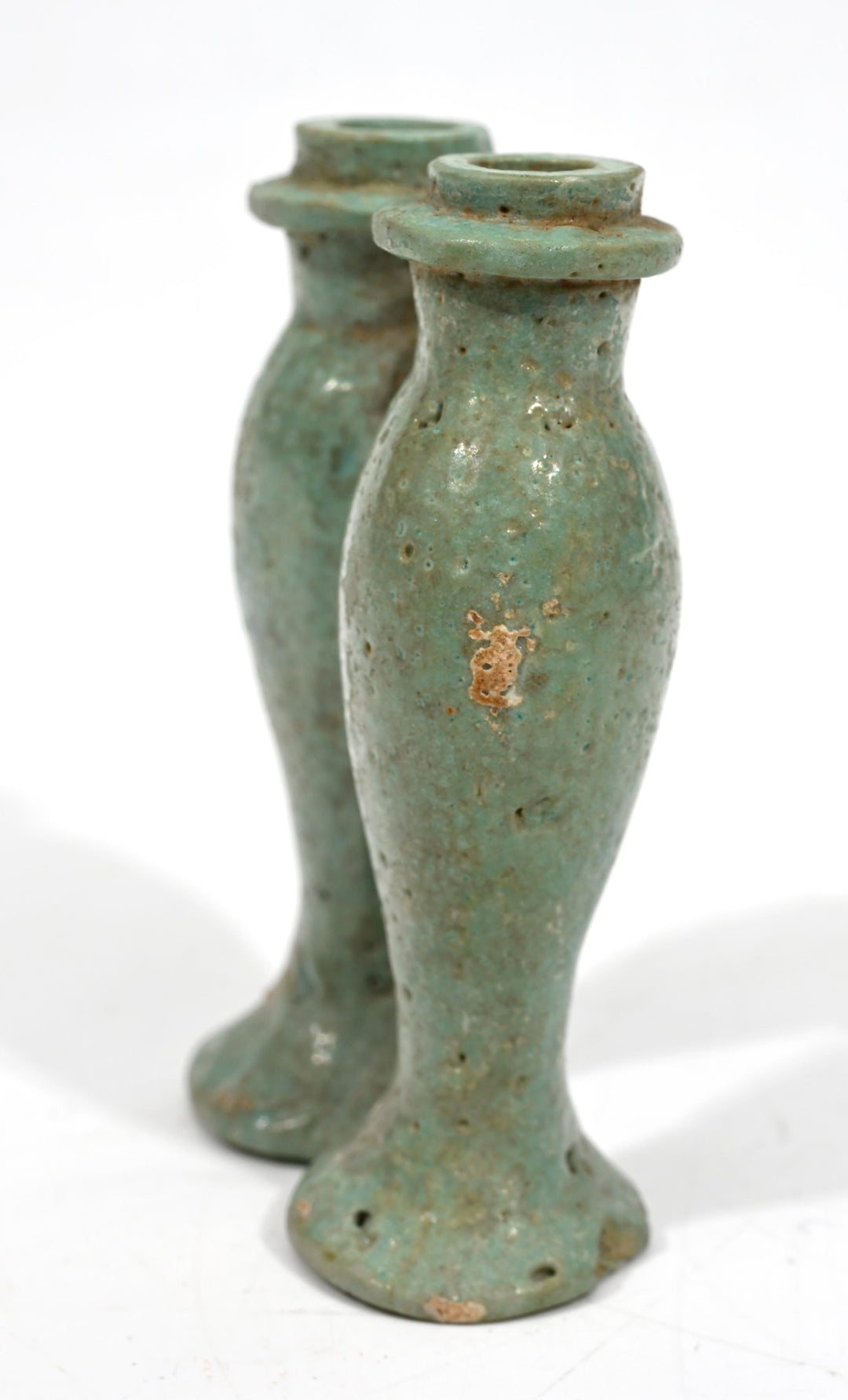 Egyptian Turquouse Faience Amuletic Double Kohl Container