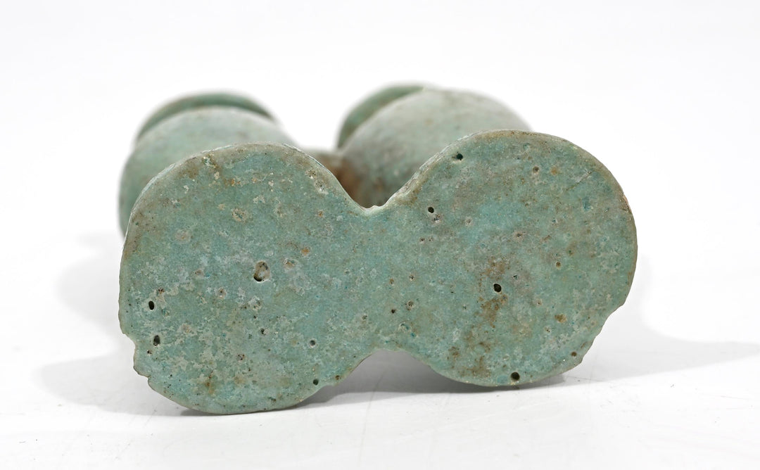 Egyptian Turquouse Faience Amuletic Double Kohl Container