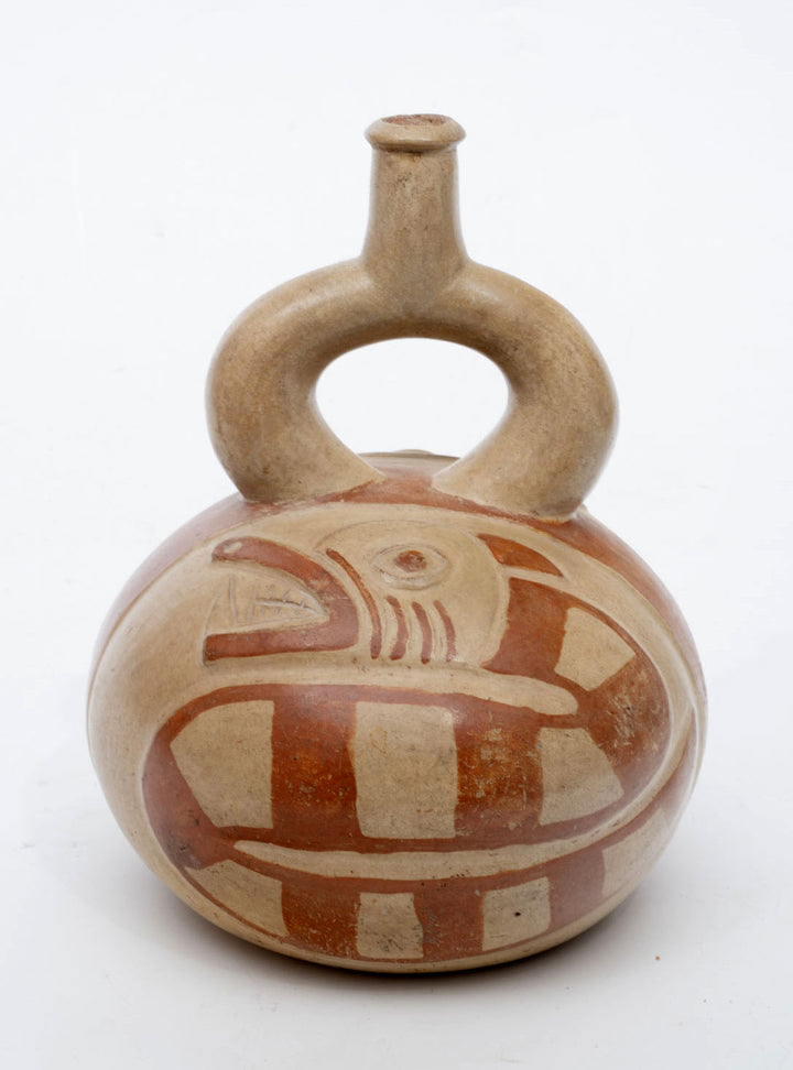 Moche Stirrup-Spout Vessel with Slithering Serpent
