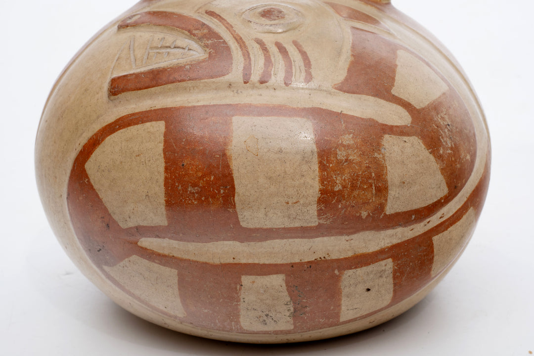 Moche Stirrup-Spout Vessel with Slithering Serpent