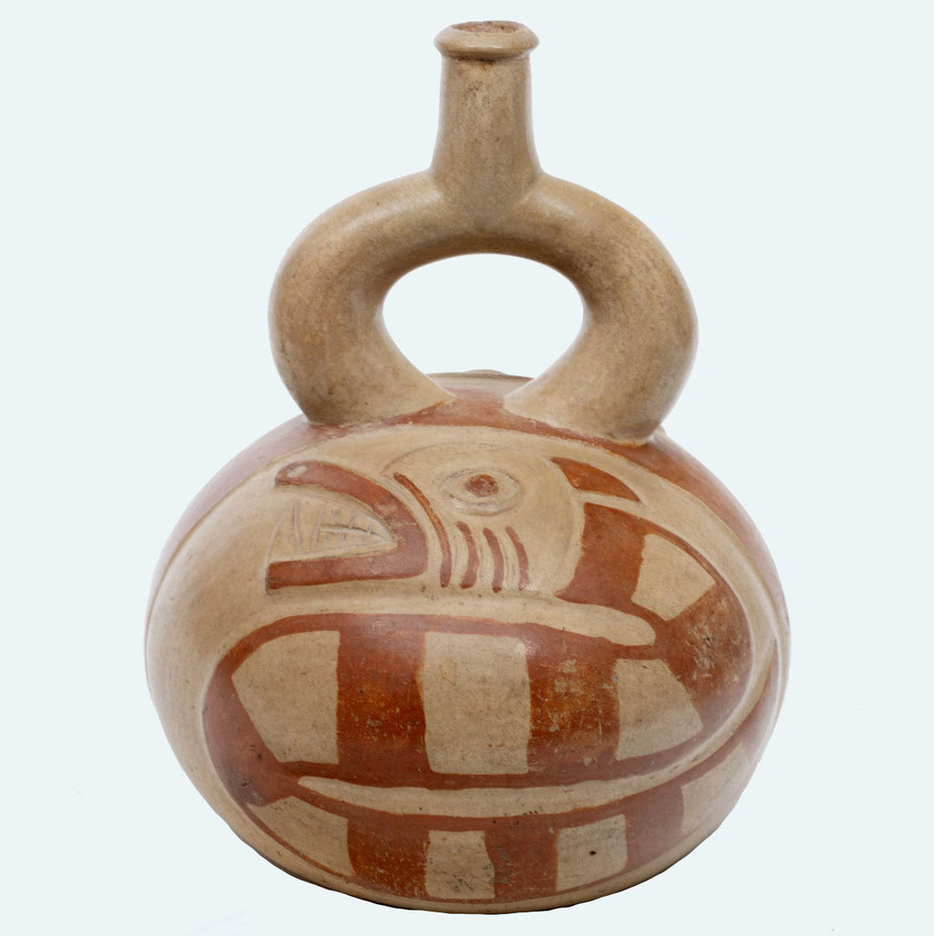 Moche Stirrup-Spout Vessel with Slithering Serpent