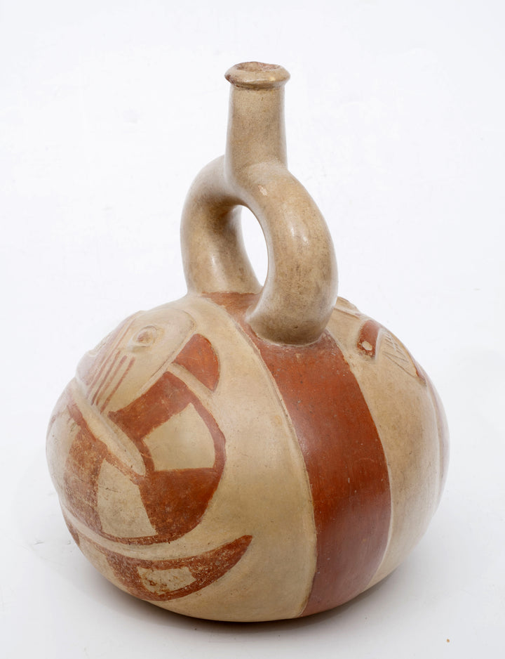 Moche Stirrup-Spout Vessel with Slithering Serpent
