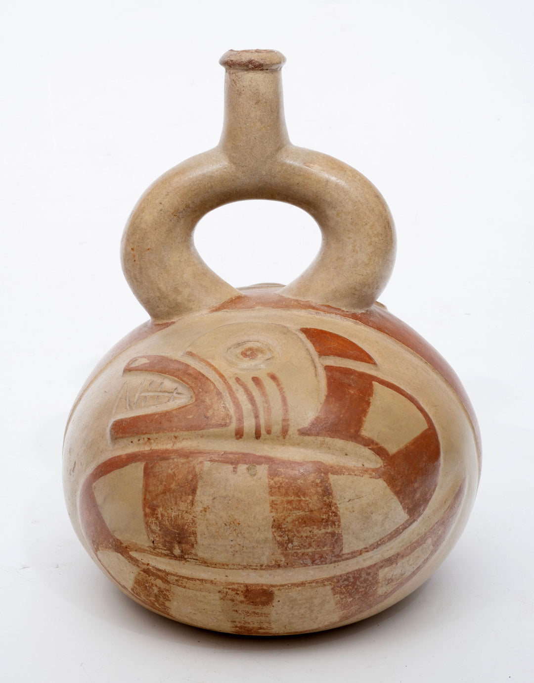 Moche Stirrup-Spout Vessel with Slithering Serpent