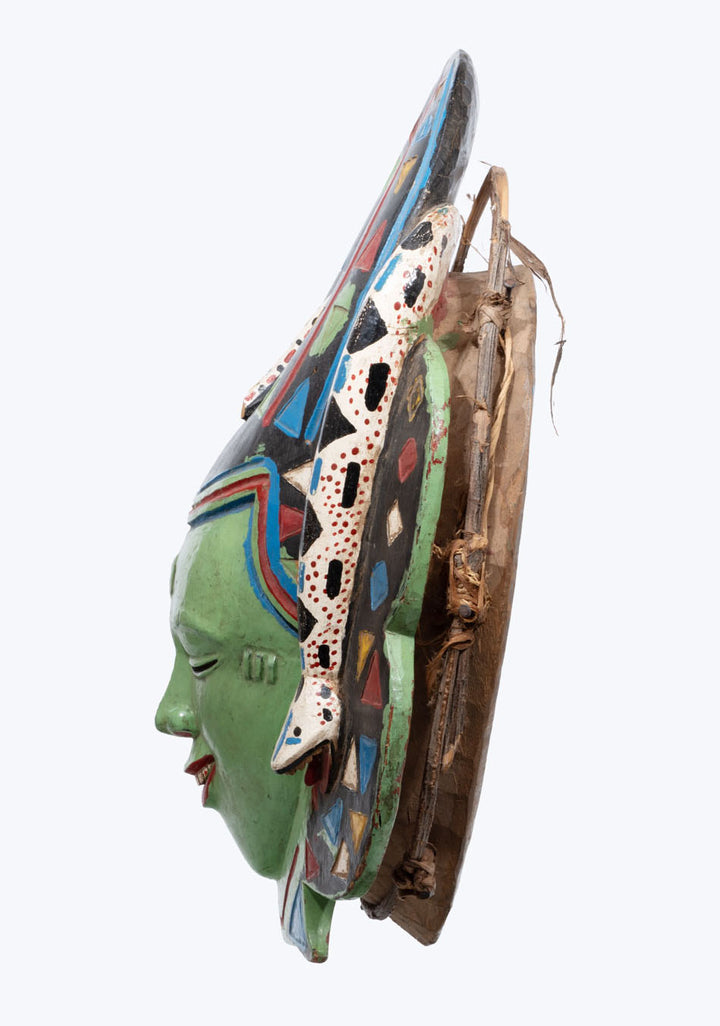 Guro Wood Polychrome Painted Zamble (Zamblé) Mask