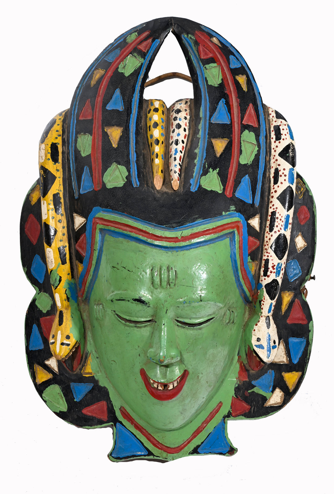 Guro Wood Polychrome Painted Zamble (Zamblé) Mask
