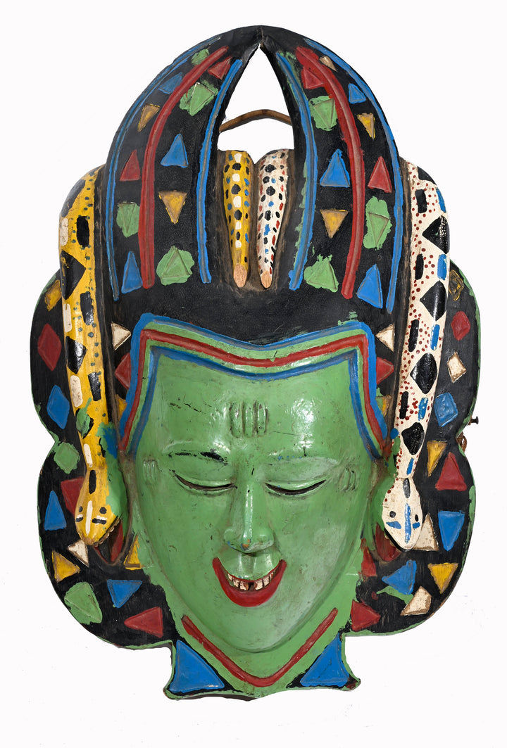 Guro Wood Polychrome Painted Zamble (Zamblé) Mask