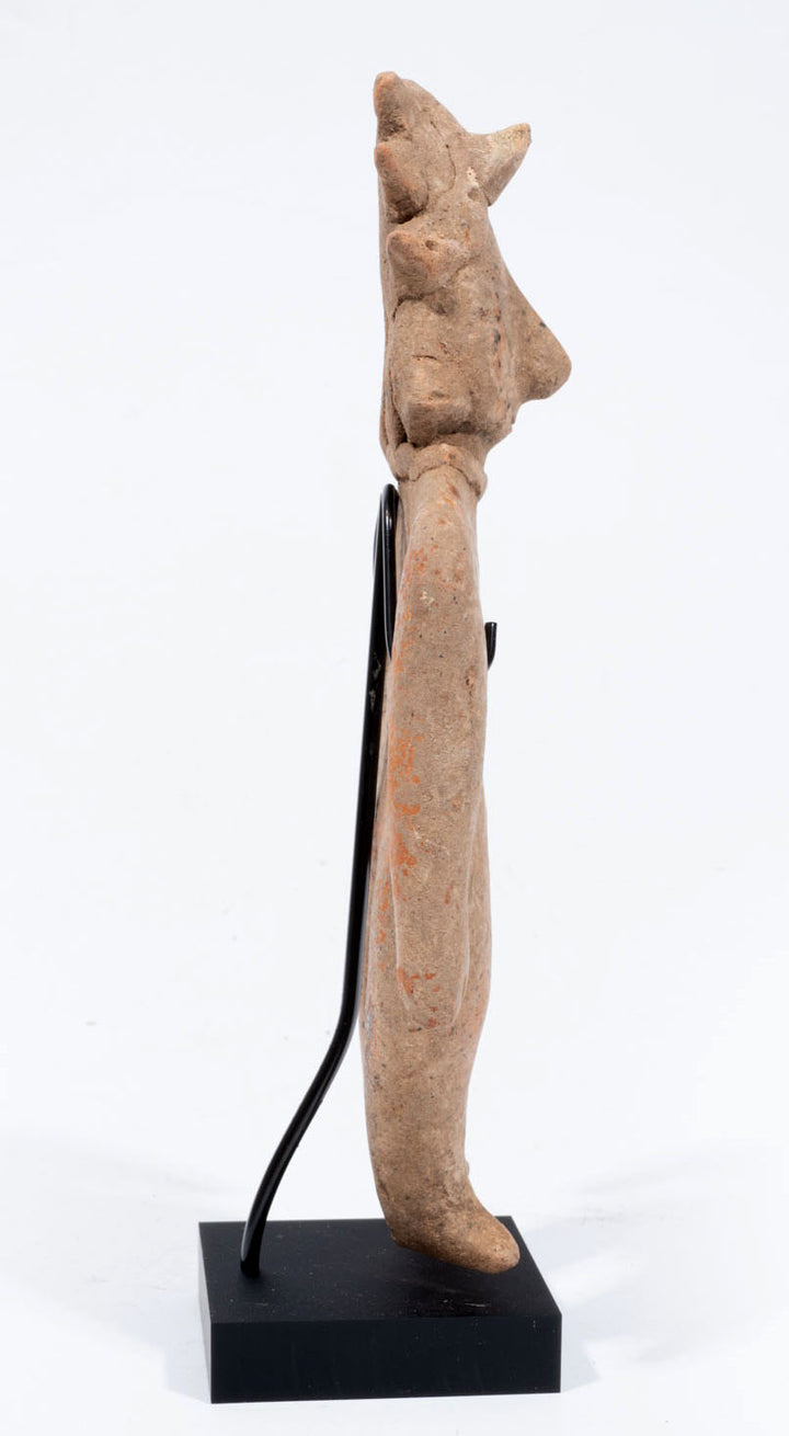 Colima Standing Male Figure with Horned Headdress