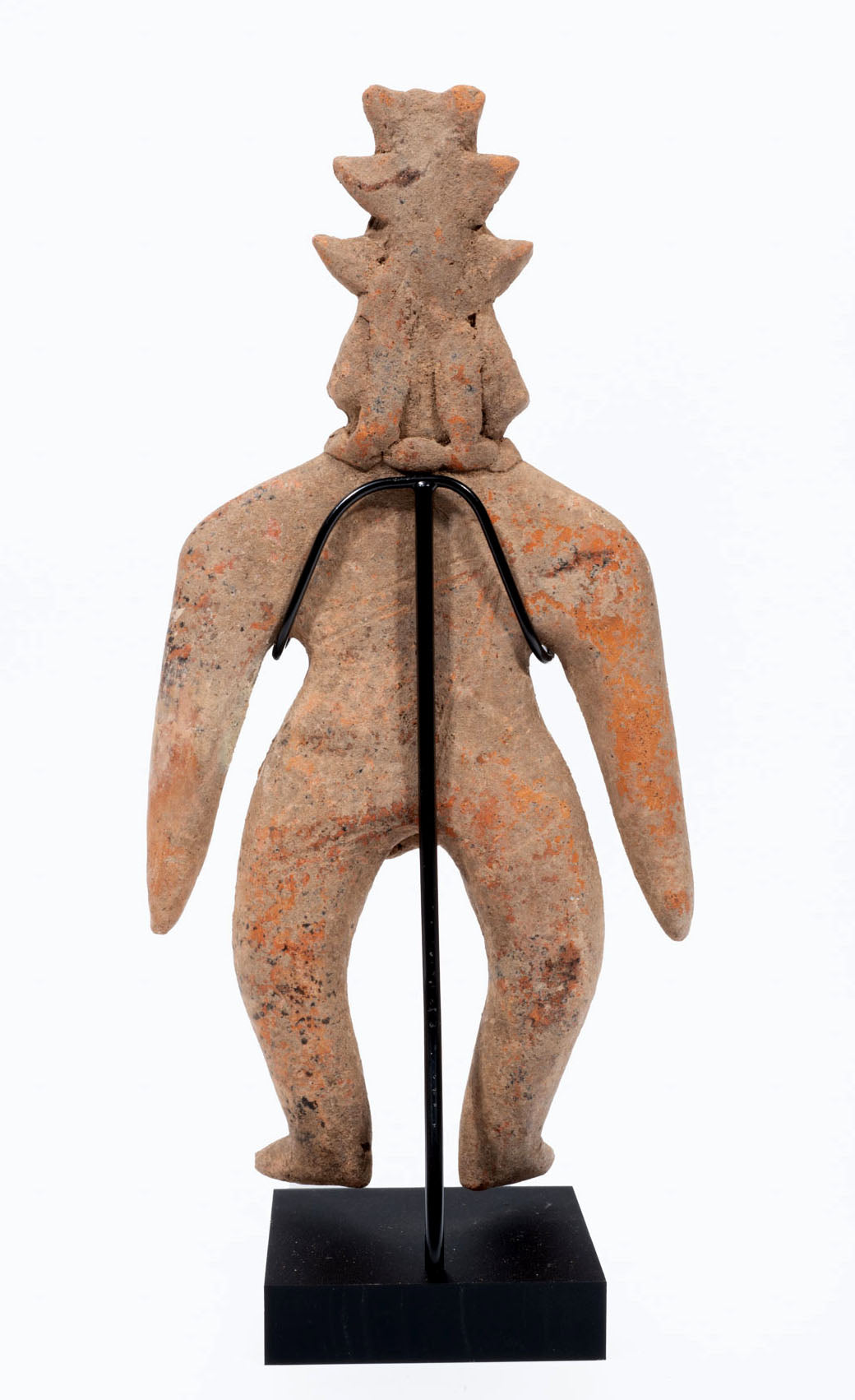 Colima Standing Male Figure with Horned Headdress
