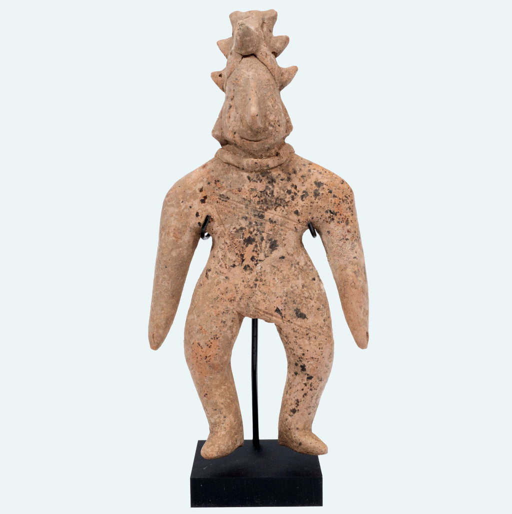 Colima Standing Male Figure with Horned Headdress