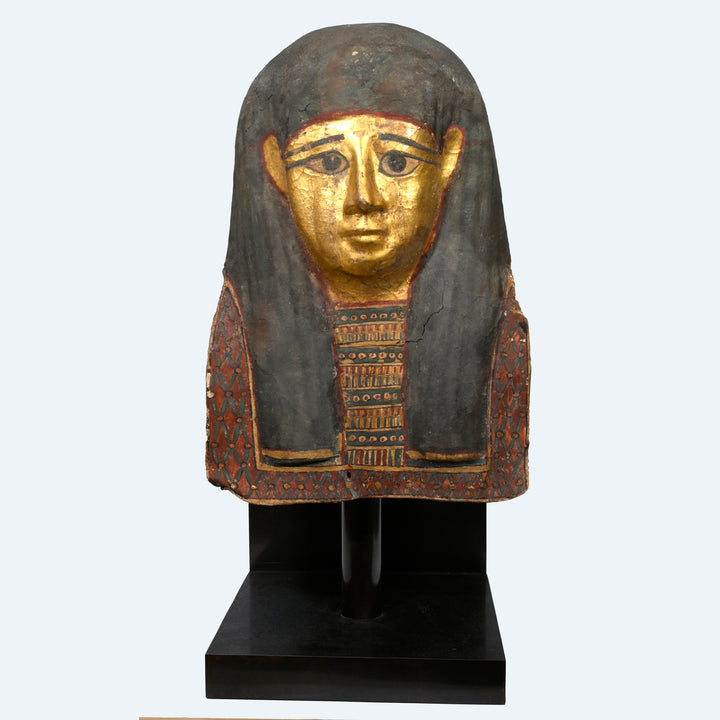 Egyptian Polychrome Gilt Cartonnage Mask