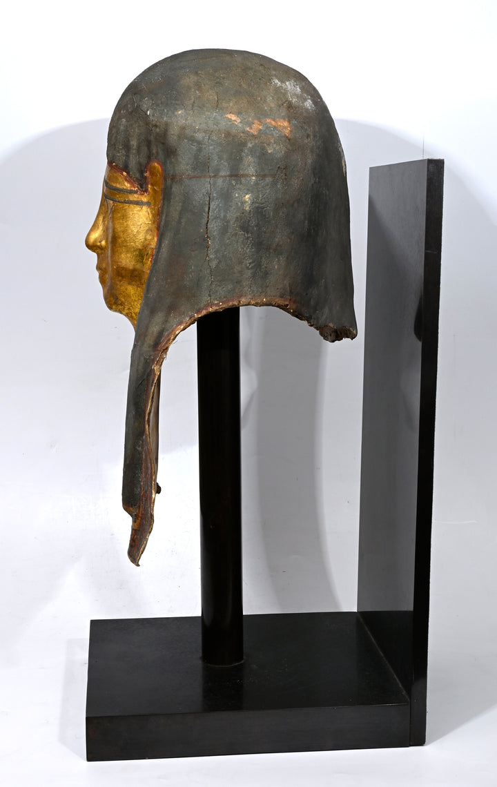 Egyptian Polychrome Gilt Cartonnage Mask