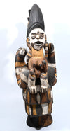 African Igbo / Cross River Large Polychrome Crest with Snakes and Colonial Figure