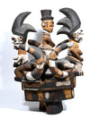 African Igbo / Cross River Large Polychrome Crest with Snakes and Colonial Figure