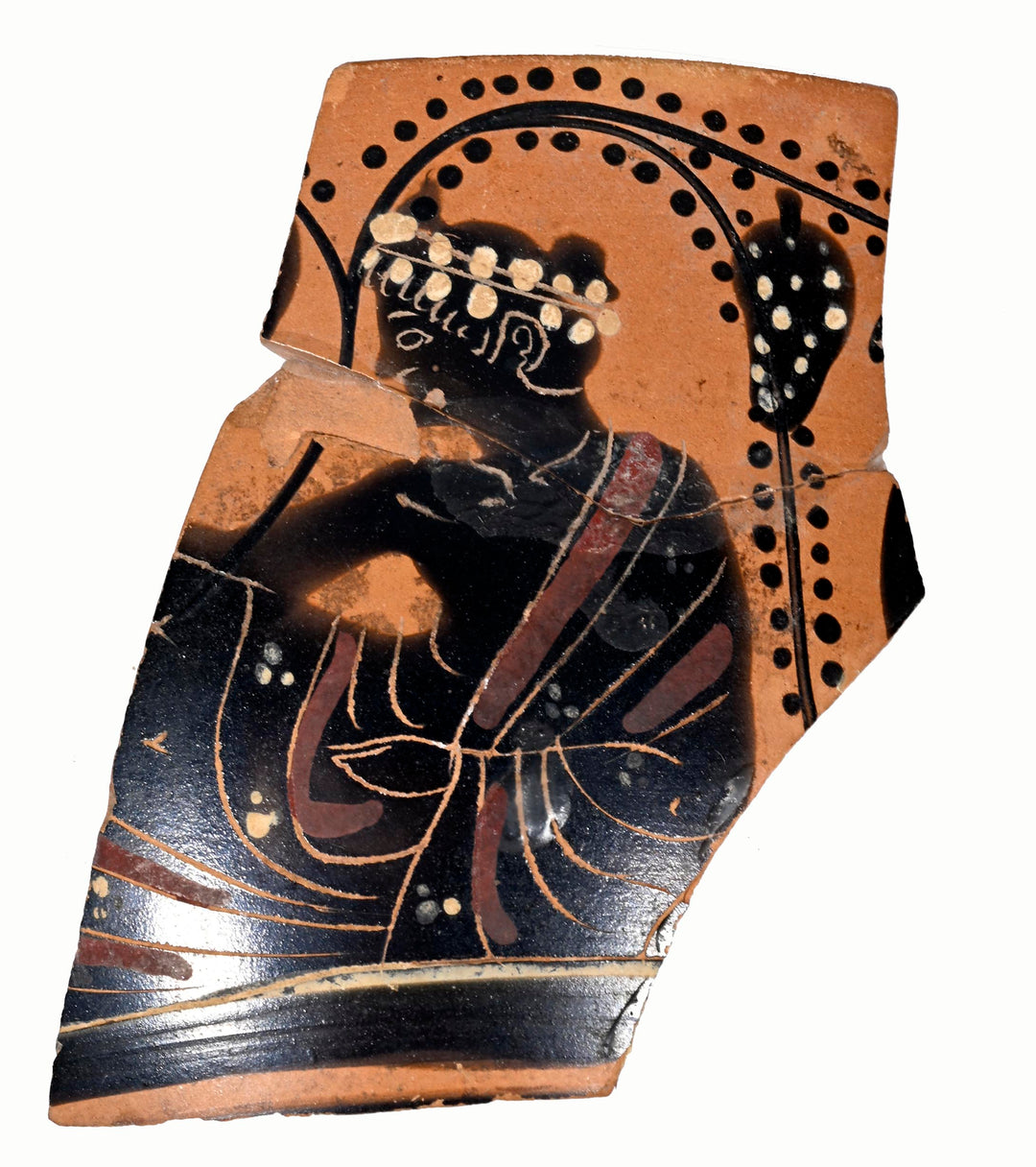 Attic Black-Figure Kyathos Fragment with Symposiast