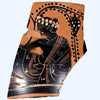 Attic Black-Figure Kyathos Fragment with Symposiast