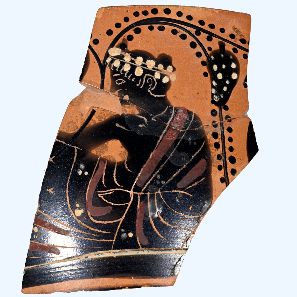 Attic Black-Figure Kyathos Fragment with Symposiast