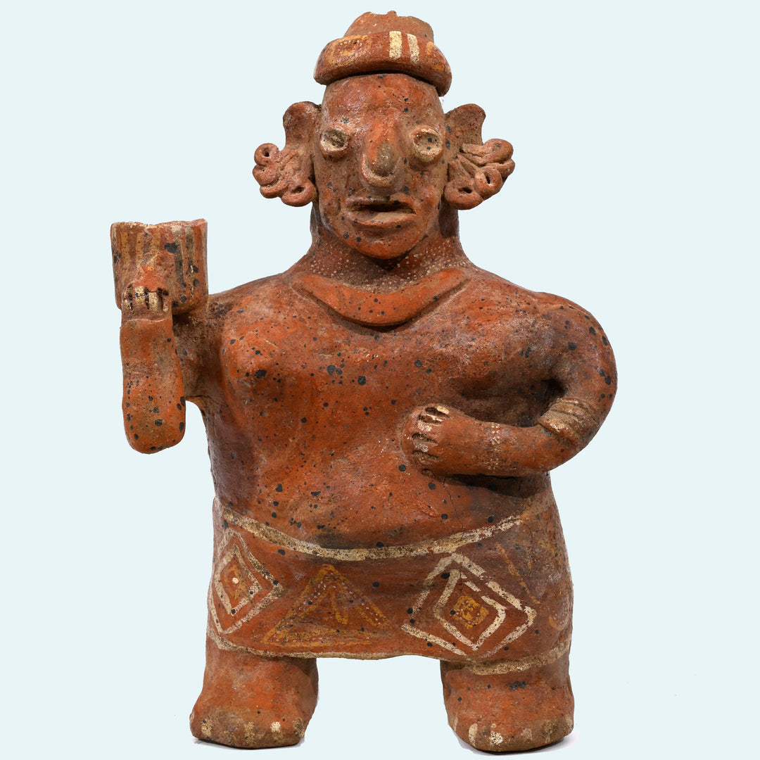 Fine Pre Columbian Nayarit Standing Female Offering Bearer