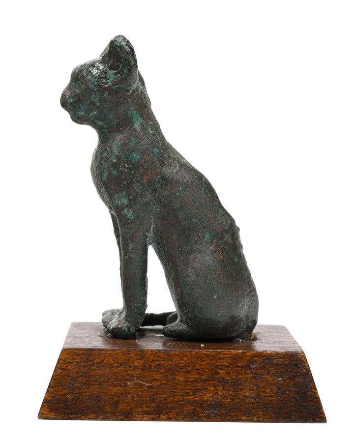 Egyptian Bronze Seated Cat