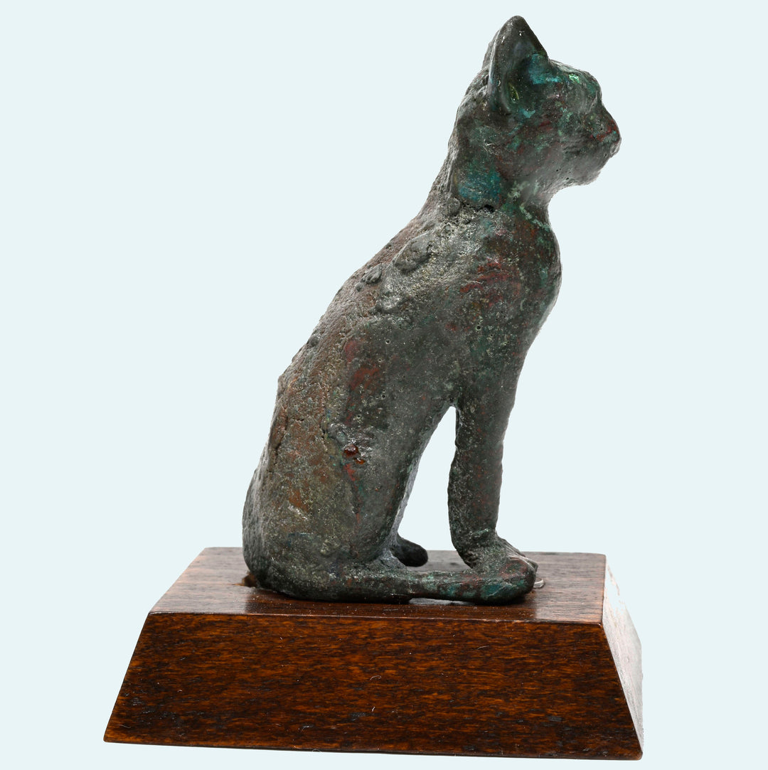 Egyptian Bronze Seated Cat
