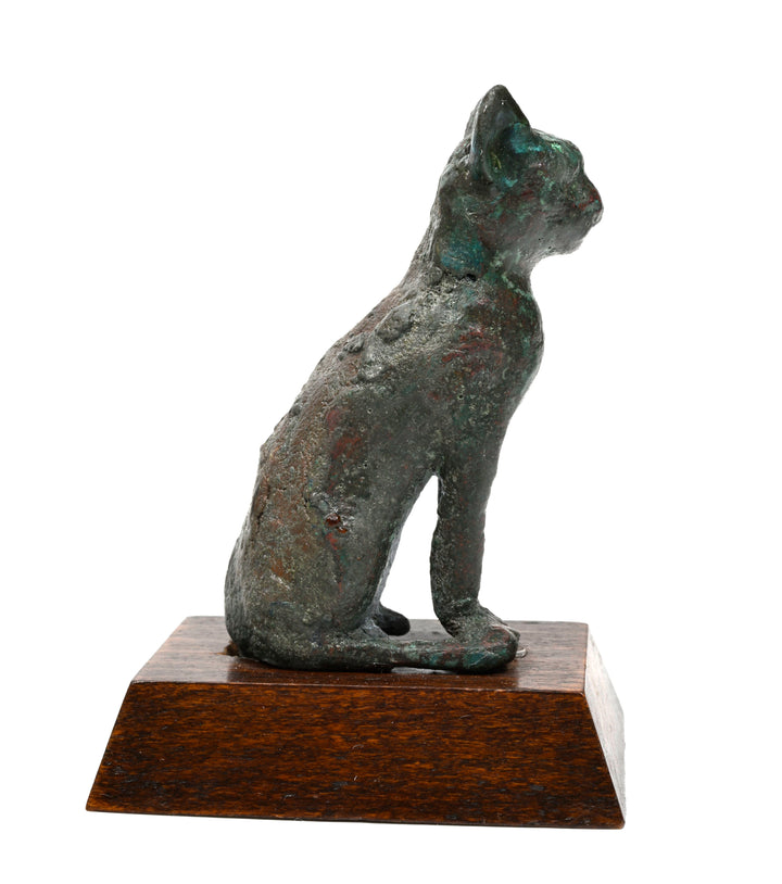 Egyptian Bronze Seated Cat