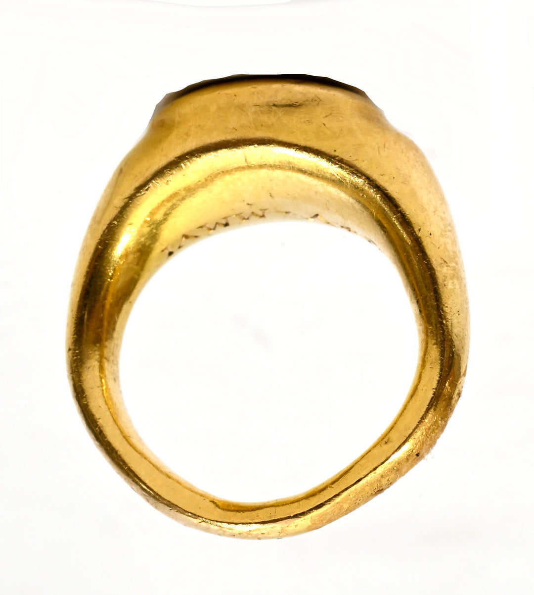 Ancient Carnelian Intaglio of Winged Victory (Victoria/Nike) Set in a 22K Gold Ring