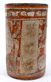 Mayan Polychrome Pottery Cylinder Vessel with Supernatural Dog