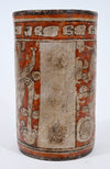 Mayan Polychrome Pottery Cylinder Vessel with Supernatural Dog