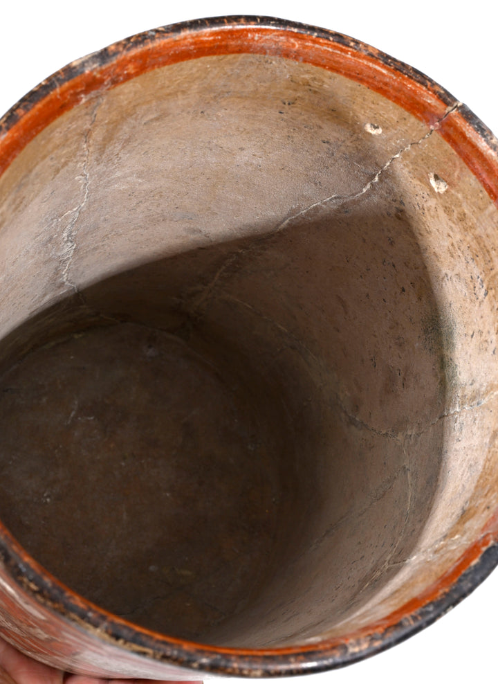 Mayan Polychrome Pottery Cylinder Vessel with Supernatural Dog