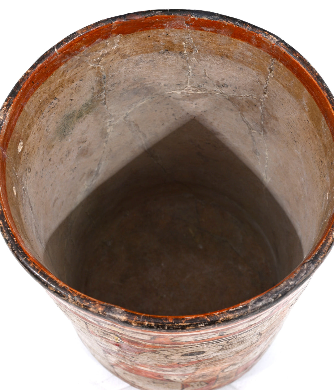 Mayan Polychrome Pottery Cylinder Vessel with Supernatural Dog