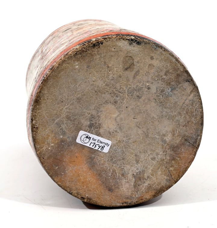 Mayan Polychrome Pottery Cylinder Vessel with Supernatural Dog