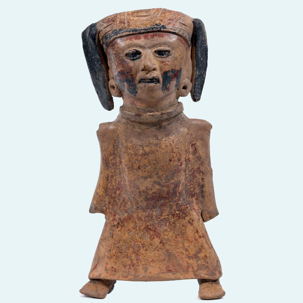 Veracruz El Faisan Pottery Whistle Rattle Standing Female