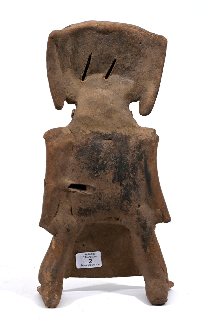 Veracruz El Faisan Pottery Whistle Rattle Standing Female