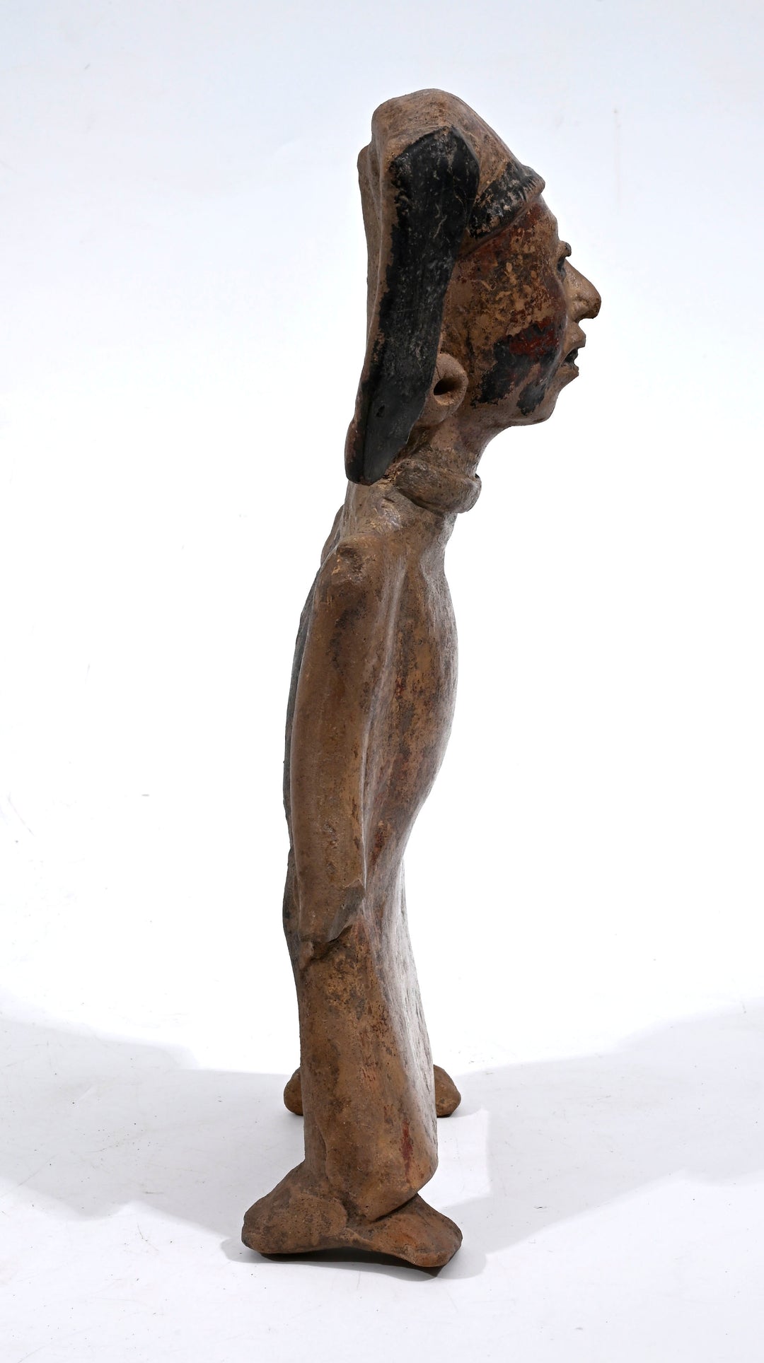 Veracruz El Faisan Pottery Whistle Rattle Standing Female