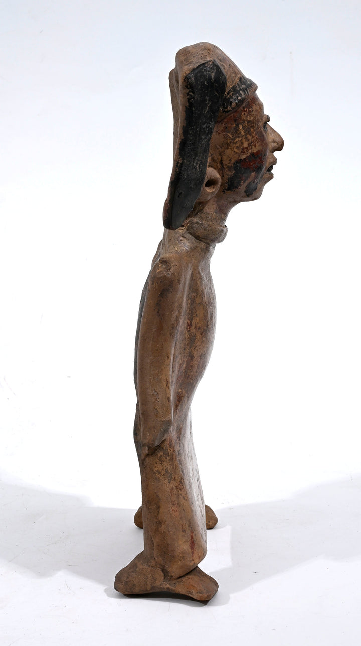 Veracruz El Faisan Pottery Whistle Rattle Standing Female