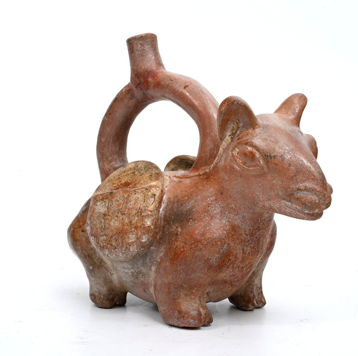 Moche Terracotta Llama Stirrup Vessel