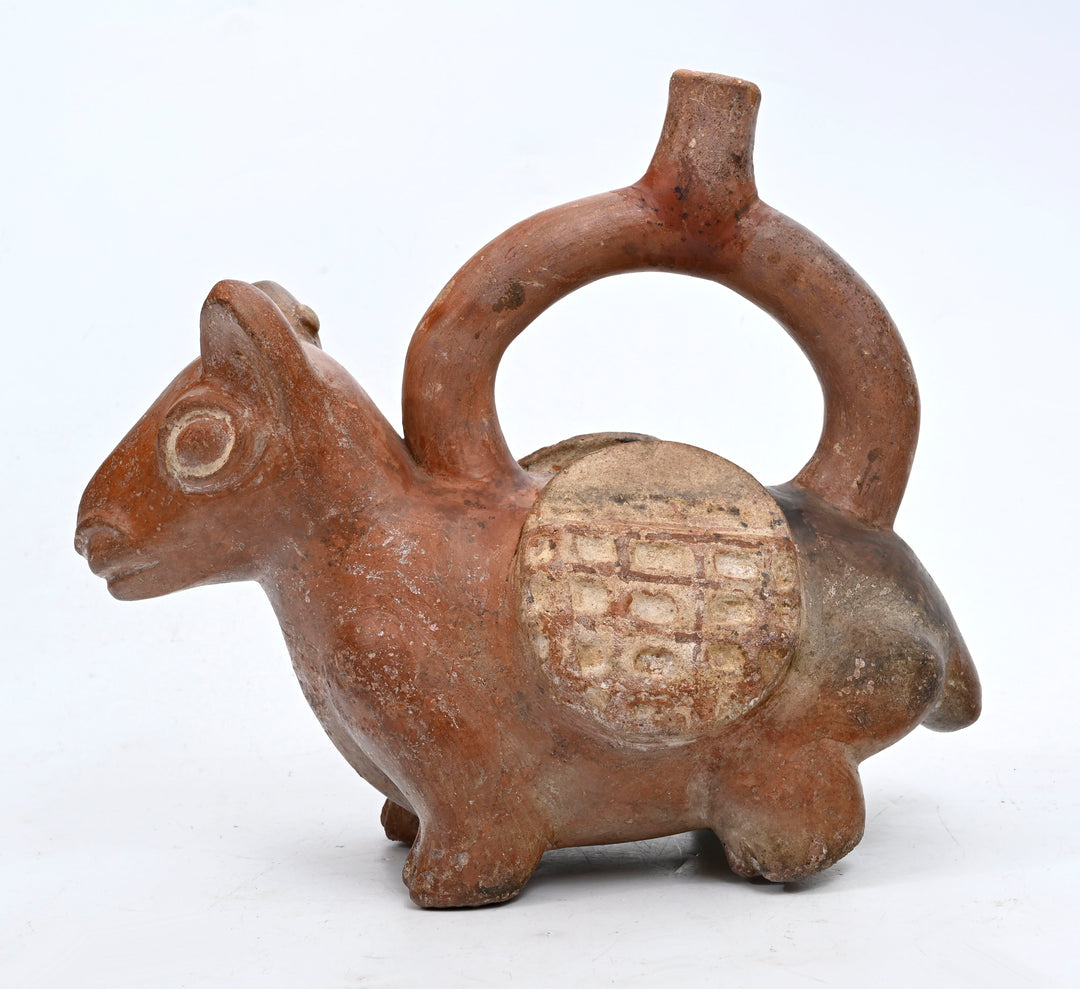 Moche Terracotta Llama Stirrup Vessel
