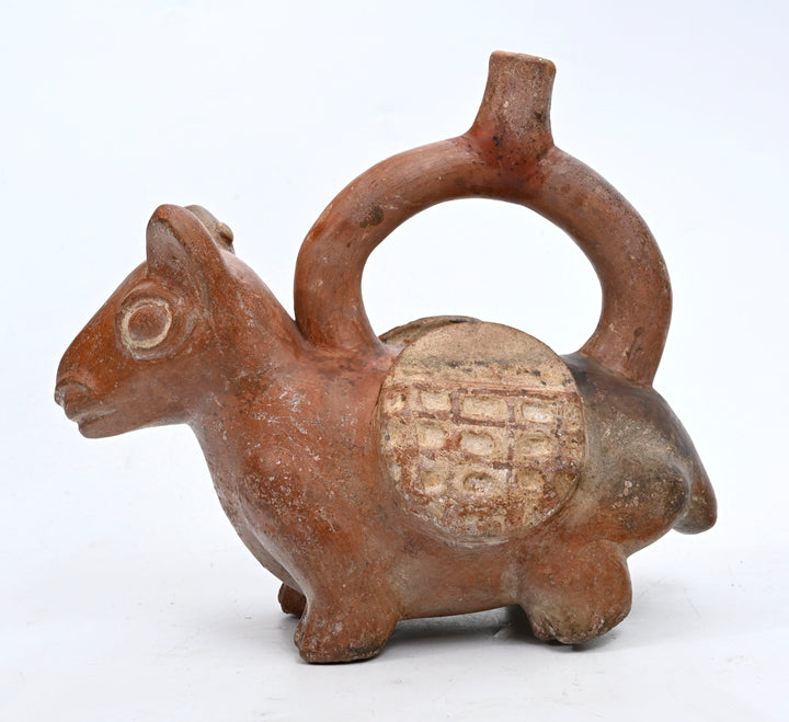 Moche Terracotta Llama Stirrup Vessel
