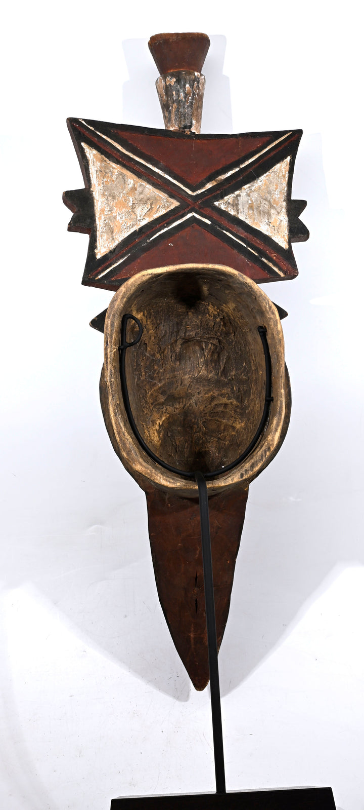 African Bwa or Nuna Carved Polychrome Wood Bird Mask