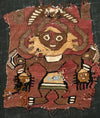 Pre-Columbian Chancay Textile Panel with Warrior-Deity Holding Trophy Heads