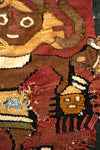 Pre-Columbian Chancay Textile Panel with Warrior-Deity Holding Trophy Heads